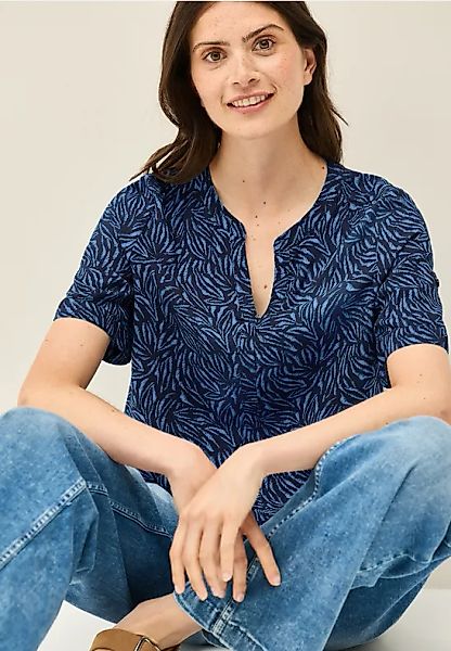 CECIL Gemusterte Split Neck Bluse günstig online kaufen