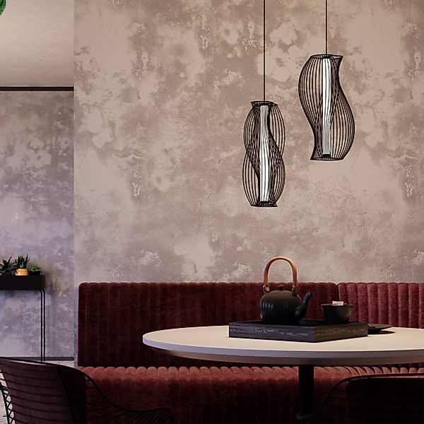 Maytoni LED-Hängeleuchte Shadows of the past, schwarz günstig online kaufen