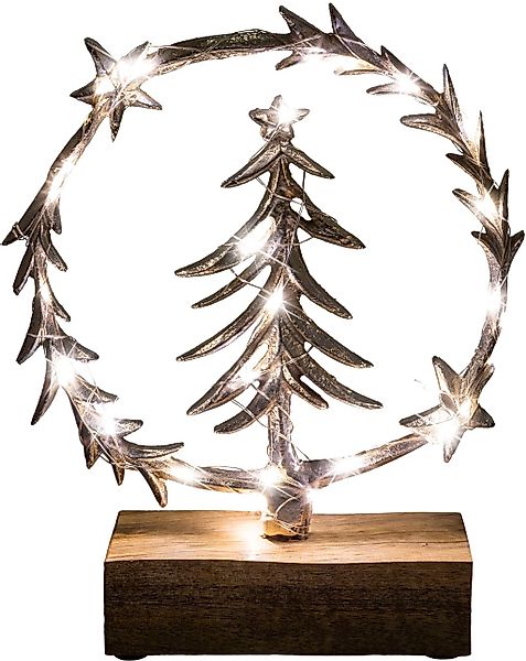 Creativ deco Dekoobjekt LUMEN, Deko mit Beleuchtung, Kranz mit Tannenbaum ( günstig online kaufen