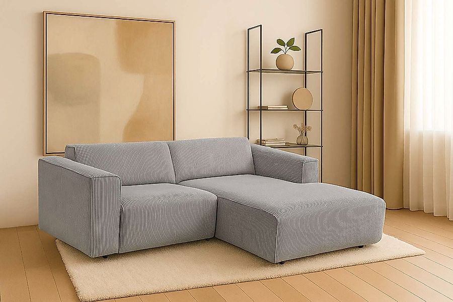 andas Ecksofa "Noord mit Kedernaht, Breite 234 cm", Cord, Struktur, Webstof günstig online kaufen