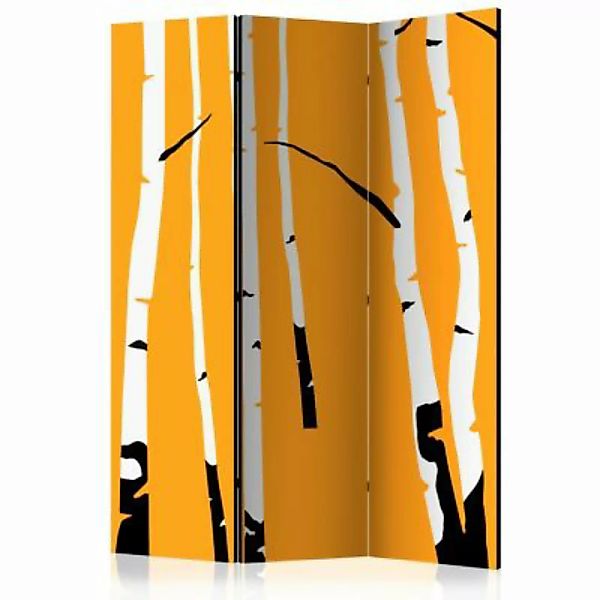 artgeist Paravent Birches on the orange background [Room Dividers] gelb-kom günstig online kaufen