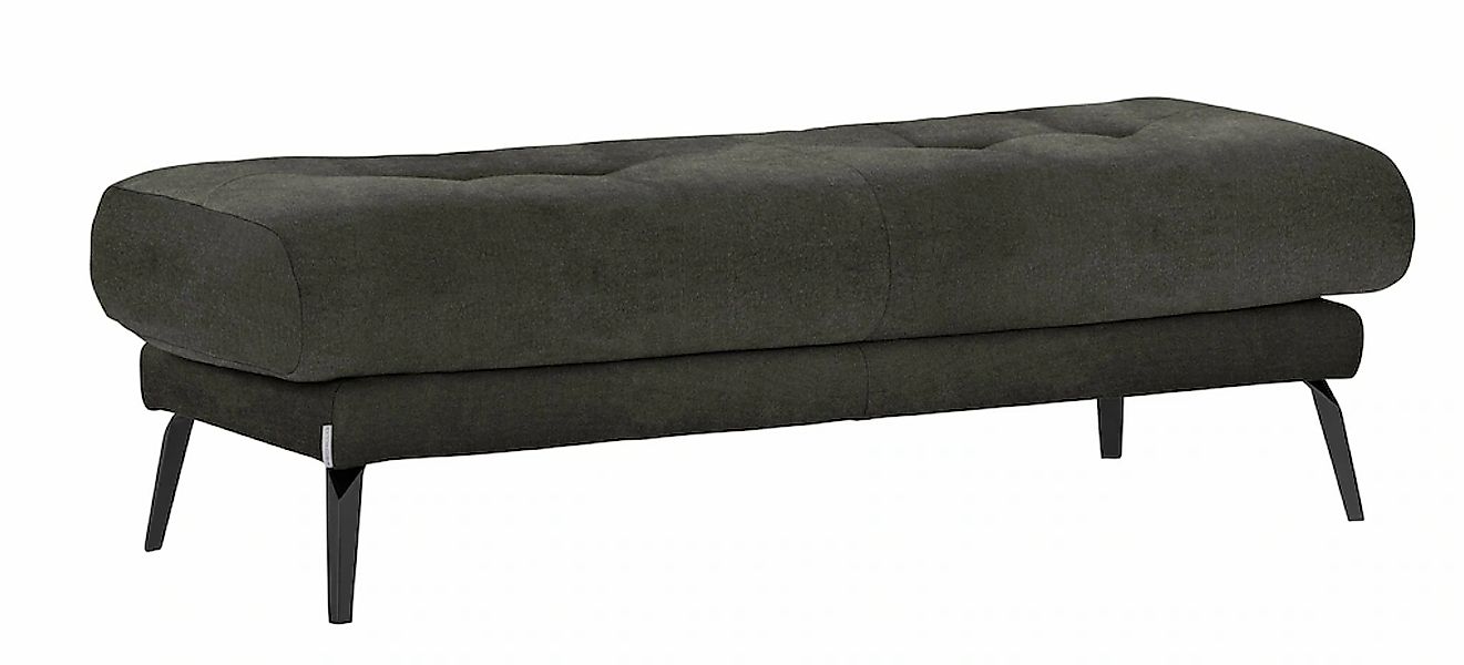 W.SCHILLIG Hocker "softy", mit dekorativer Heftung im Sitz, Füße schwarz pu günstig online kaufen