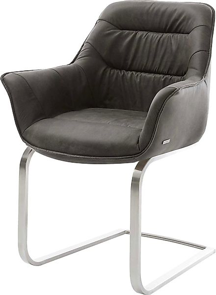 DELIFE Polsterstuhl Kaira-Flex, Freischwinger flach Edelstahl günstig online kaufen