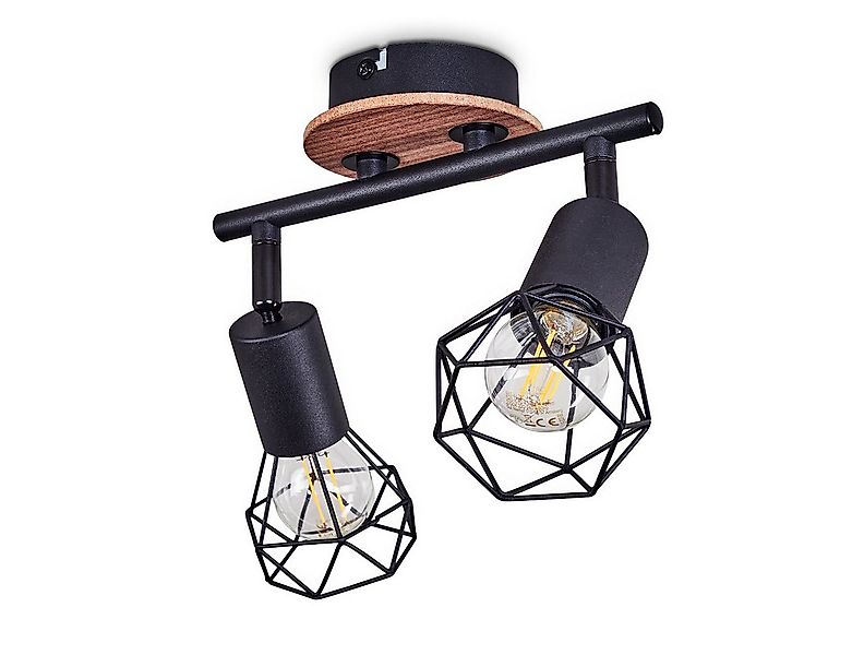 hofstein Deckenleuchte »Borio« moderne Deckenlampe aus Metall/Holz in Schwa günstig online kaufen