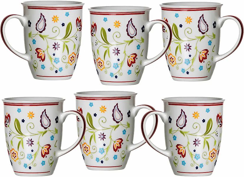 Ritzenhoff & Breker Becher "Doppio Shanti, 6-teilig" Paisley-Blüten-Dekor günstig online kaufen