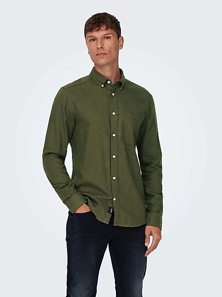 ONLY & SONS Langarmhemd "ONSGUDMUND SLIM 1-PKT SOLID SHIRT NOOS" günstig online kaufen