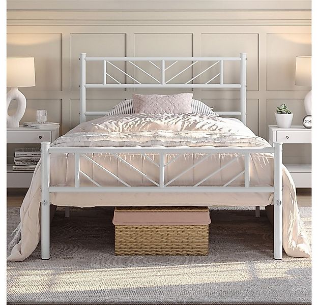 Yaheetech Metallbett Bettgestell 90x190/90x200/140x200cm, Minimalistischer günstig online kaufen