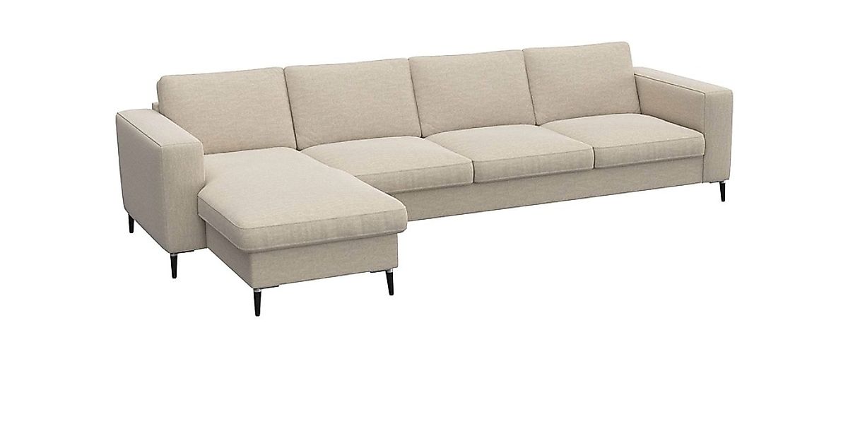 FLEXLUX Ecksofa »Fiore, L-Form«, breite Armlehnen, Kaltschaum, Füße Alu+sch günstig online kaufen