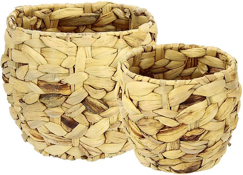 I.GE.A. Übertopf Aus Wasserhyazinthe, 2er Set, Pflanztöpfe aus Wasserhyazin günstig online kaufen