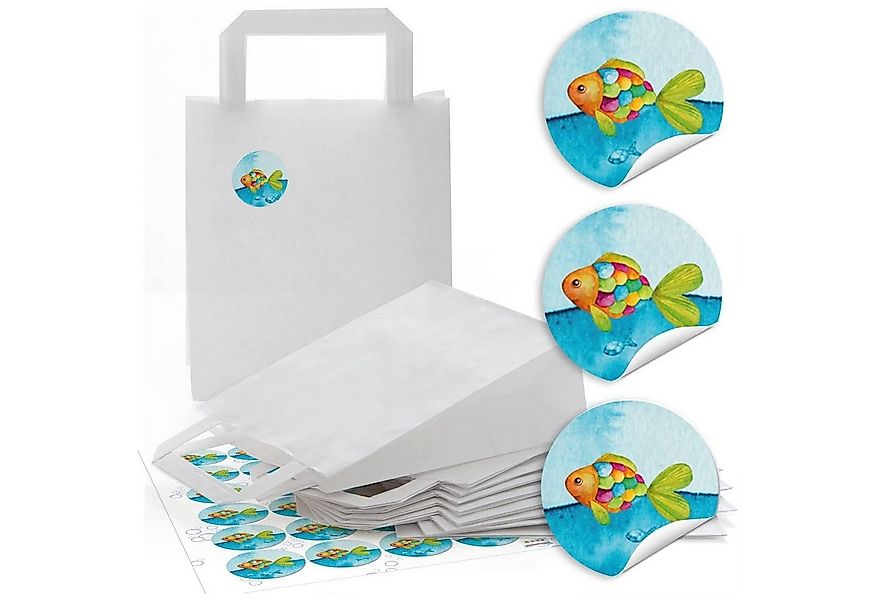 Logbuch-Verlag Dekofigur 10 Weiße Papiertüten mit Henkel 18 x 8 x 22 cm – G günstig online kaufen