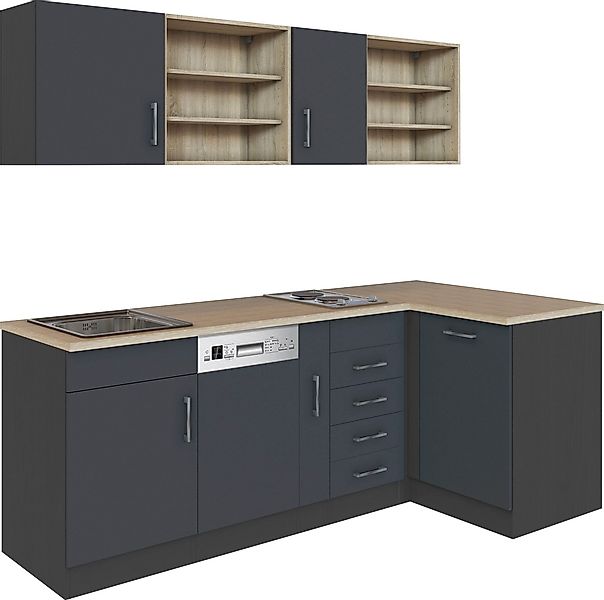 KOCHSTATION Küche "KS-Mali" Stellbreite 210/110 cm, mit E-Geräten günstig online kaufen