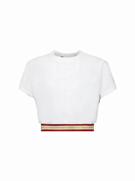 Esprit T-Shirt Cropped T-Shirt mit Glitzer-Detail (1-tlg) günstig online kaufen