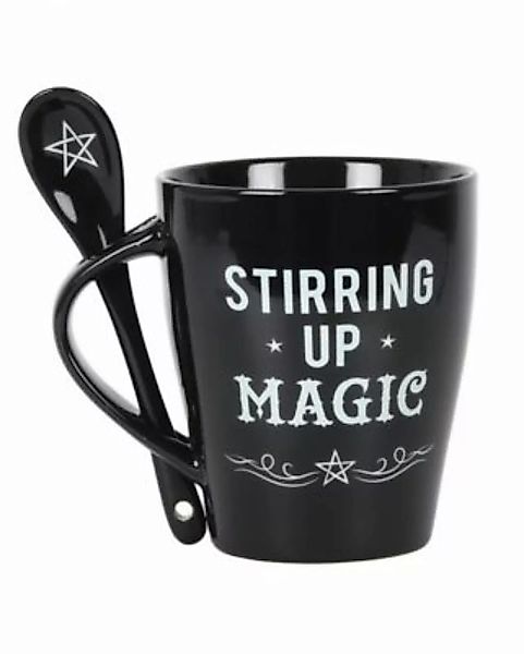 "Schwarze "";Stirring Up Magic""; Tasse mit Löffel als magische Geschenkide günstig online kaufen