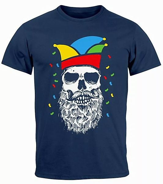 MoonWorks Print-Shirt Herren T-Shirt Fasching Karneval Totenkopf mit Narren günstig online kaufen