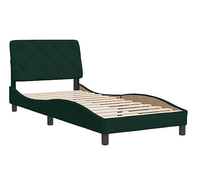 vidaXL Bett Bettgestell ohne Matratze Dunkelgrün 90x190 cm Samt günstig online kaufen