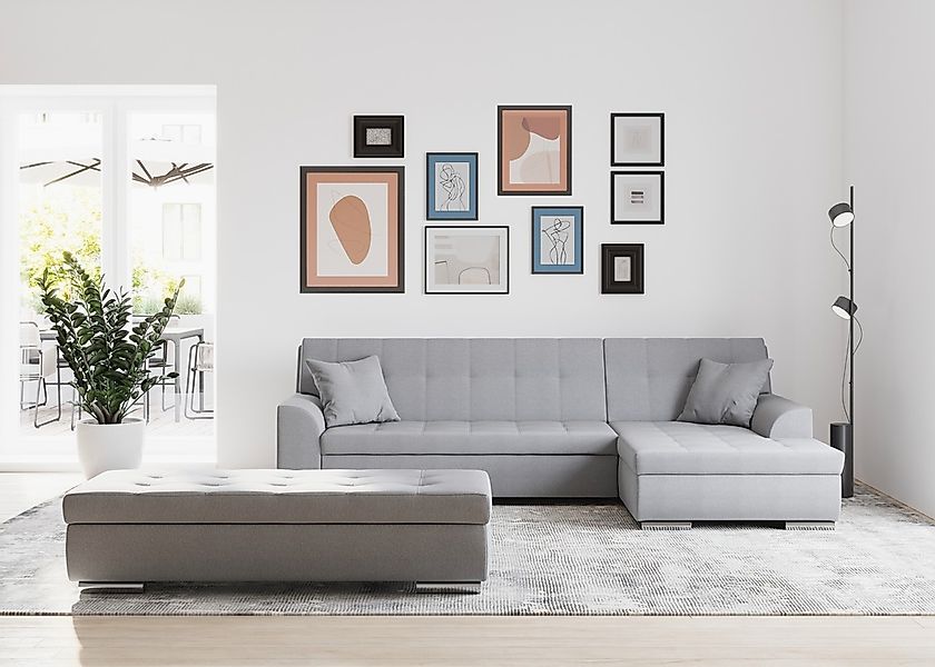 DOMO collection Ecksofa "Treviso viele Bezüge, auch in Cord, L-Form, B/T/H: günstig online kaufen