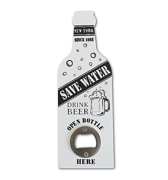 Flaschenöffner SAVE WATER - DRINK BEER New York Vintage Wandflaschenöffner günstig online kaufen