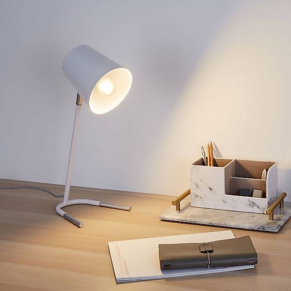 Pauleen Tischleuchte True Ally, ohne Leuchtmittel, E14, Metall, Weiß, Silbe günstig online kaufen