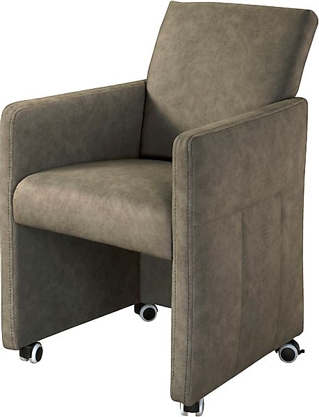 exxpo - sofa fashion Esszimmersessel, Loungesessel auf Rollen, schmale Arml günstig online kaufen