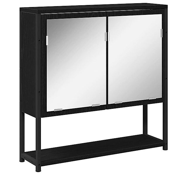 vidaXL Badezimmerspiegelschrank Spiegelschrank mit Regal Schwarz Eichen-Opt günstig online kaufen