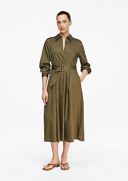 comma Midikleid Kleid Hemdblusenkleid aus Baumwollsatin günstig online kaufen