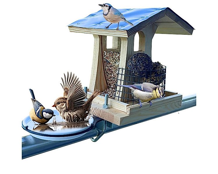 Stafeco Vogelhaus Vogelfutterhaus für Balkon und Garten Futterhaus Handarbe günstig online kaufen