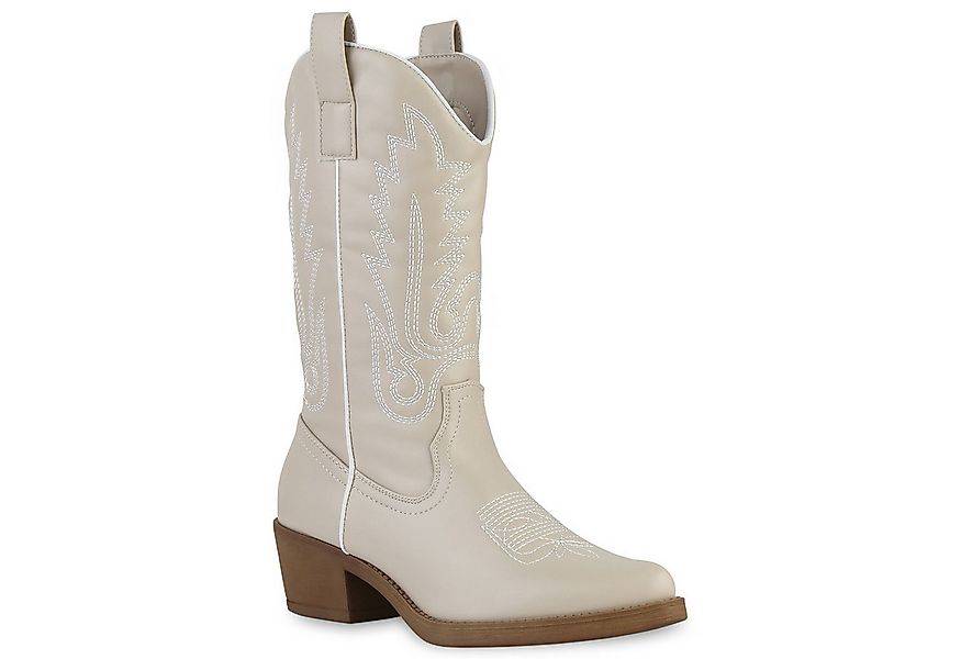 VAN HILL 839883 Cowboystiefel Damen Stiefel Cowboystiefel Stickereien Boots günstig online kaufen