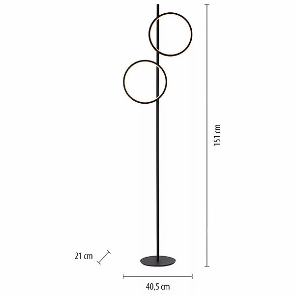 Just Light LED Stehleuchte schwarz Eisen 2 Brennstellen günstig online kaufen