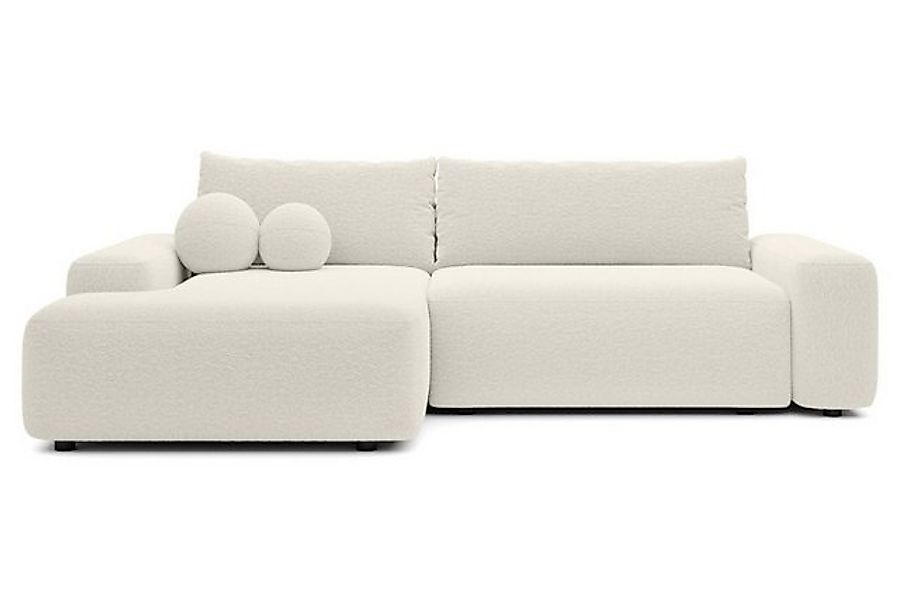 Goldstoff Ecksofa POOL Bouclé Stoff, Schlafsofa 264 cm, L-Form, Eckcouch mi günstig online kaufen