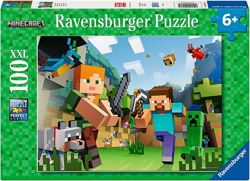 Ravensburger Puzzle Minecraft, Steve und Alex, 100 Puzzleteile, 100 XXLTeil günstig online kaufen
