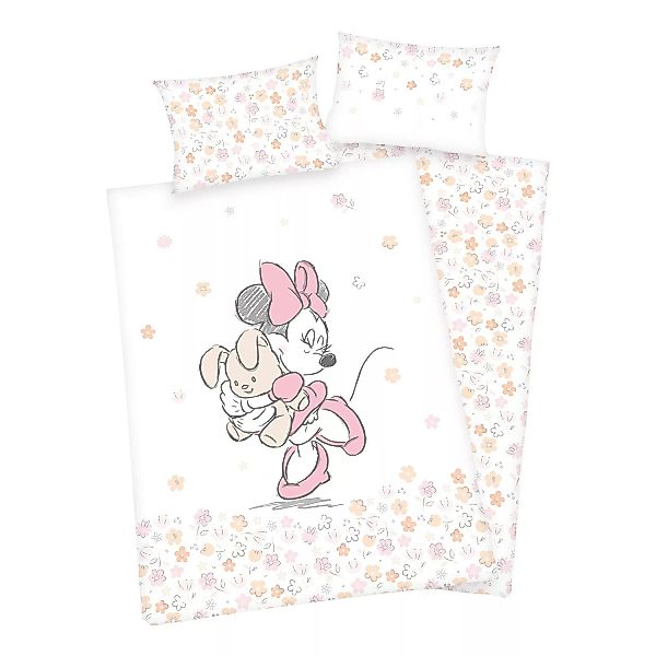 home24 Herding Bettwäsche Minnie Mouse Cuddle Weiß/Rosa Baumwollstoff 100x0 günstig online kaufen