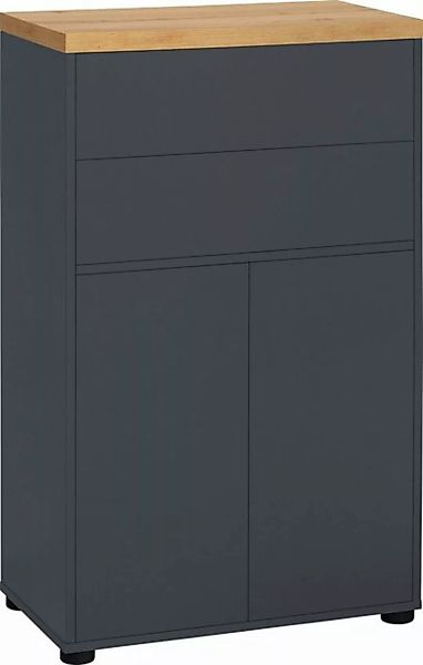 loft24 Midischrank Robin mit 2 Türen, BxH: 60 x 101,5 cm, Push-to-open, wei günstig online kaufen