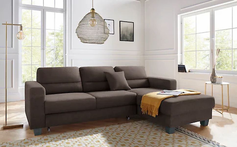 TRENDMANUFAKTUR Ecksofa »Chamber, zeitlos und modern, hoher Sitzkomfort, L- günstig online kaufen