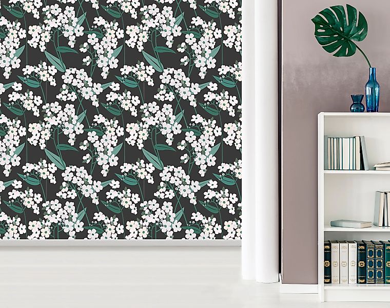 queence Vinyltapete »Nino«, bedruckt-Motiv-botanisch-floral-gemustert-natür günstig online kaufen