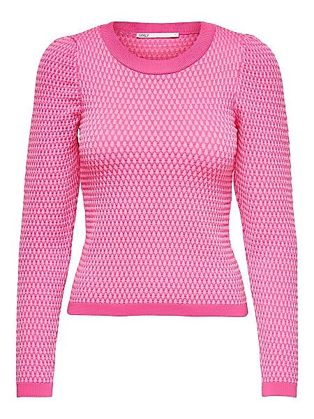 ONLY Puff Sleeved Knitted Pullover Damen Pink günstig online kaufen