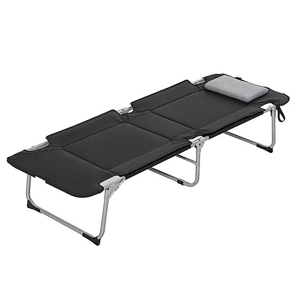 Outsunny Feldbett Stahl Oxford Schaumstoff SchwarzSilber 183L x 66B x 33H c günstig online kaufen