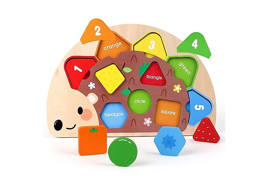 CLTYQ Lernspielzeug Kinder Holzpuzzle mit Rätsel & Farben Montessori Spielz günstig online kaufen