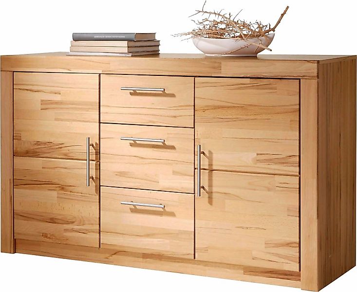 VOGL Möbelfabrik Sideboard "Toronto", Breite 140 cm, teilmassiv, Metallgrif günstig online kaufen