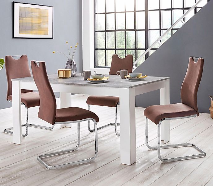 Homexperts Esszimmerstuhl »Zabona«, (Set), 4 St., Microfaser VINTAGE, (2 od günstig online kaufen