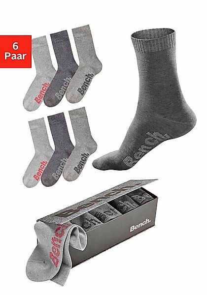 Bench. Socken (Box, 6-Paar) mit verschiedenfarbigen Logos günstig online kaufen