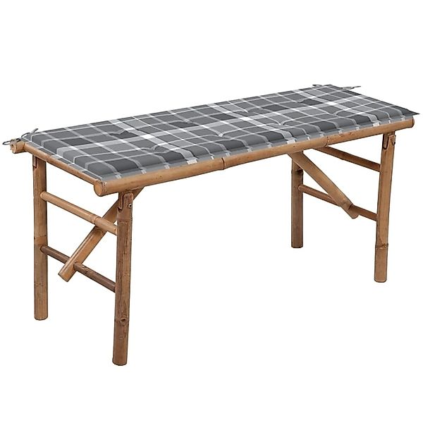 furnicato Klappbare Gartenbank mit Auflage 118 cm Bambus günstig online kaufen