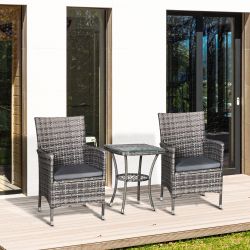Outsunny Sitzgruppe Rattan Gartenmöbel Set mit günstig online kaufen