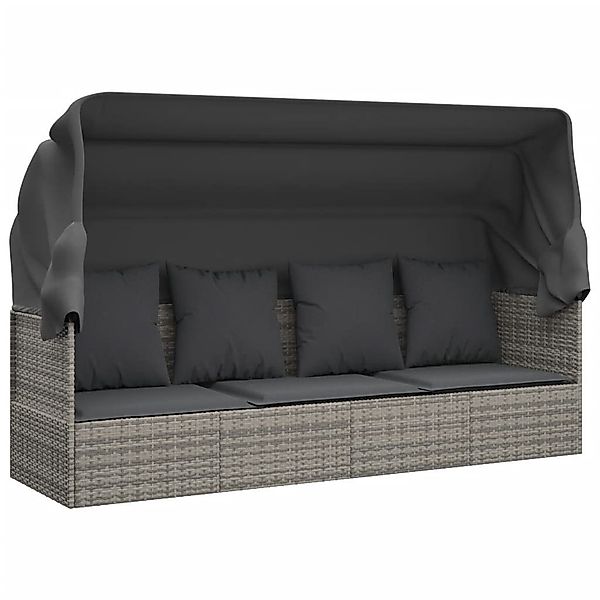 furnicato Bett Outdoor-Loungebett mit Dach und günstig online kaufen