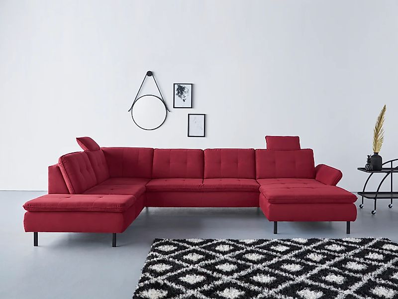 Home affaire Wohnlandschaft "Birkholm U-Form" Armlehnverstellung, auch in E günstig online kaufen