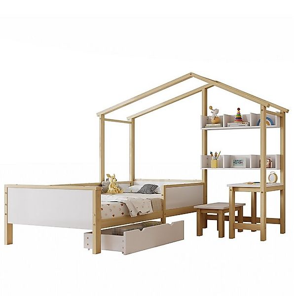 TavilaEcon Hausbett Multifunktionales Kinderbett mit Schreibtisch und Staur günstig online kaufen