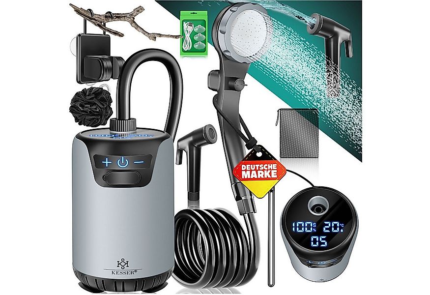 KESSER Gartendusche Campingdusche mit Pumpe & wiederaufladbarem Akku 4000mA günstig online kaufen