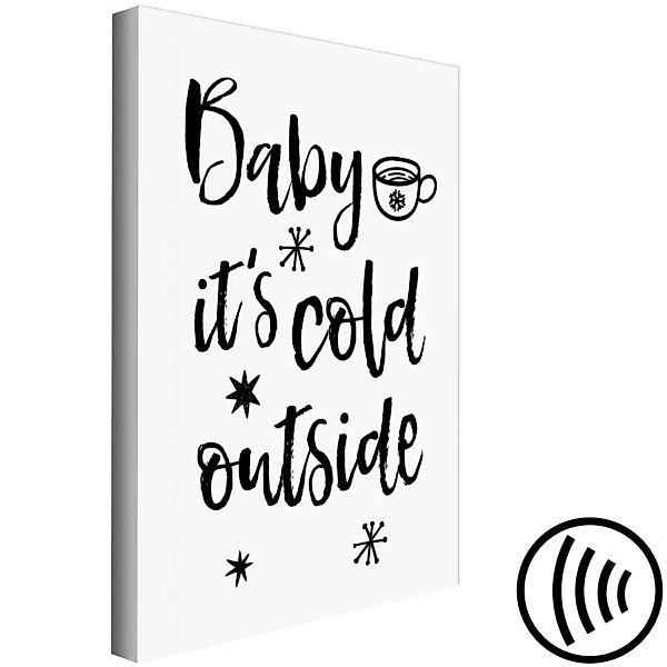 Wandbild Baby, it's cold outside - Wintergrafik mit Text auf Englisch XXL günstig online kaufen