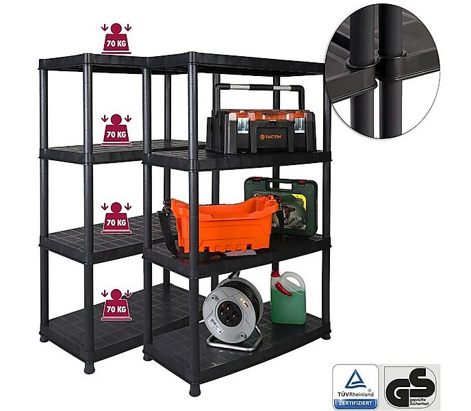 Kreher Schwerlastregal Set: 2 x Schwerlastregal 'Deluxe' 18" mit 4 Böden günstig online kaufen