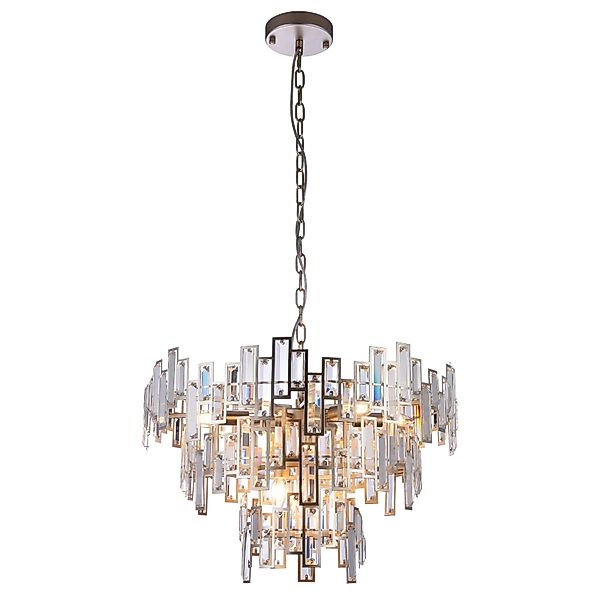 Licht-Erlebnisse Kronleuchter Kristall 63 cm Breit 9X E14 Art Deco Design günstig online kaufen