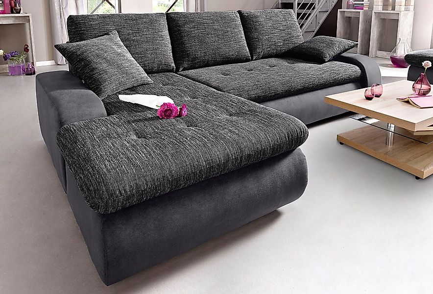 TRENDMANUFAKTUR Ecksofa "Indie, modern und bequem, Materialmix, L-Form", wa günstig online kaufen